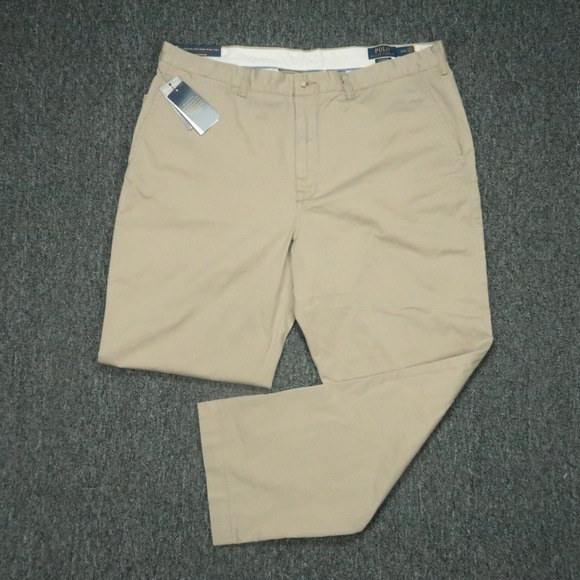 Polo Ralph Lauren Pants Men 40x30 Khaki Tan Classic Fit Straight Chino Twill NWT